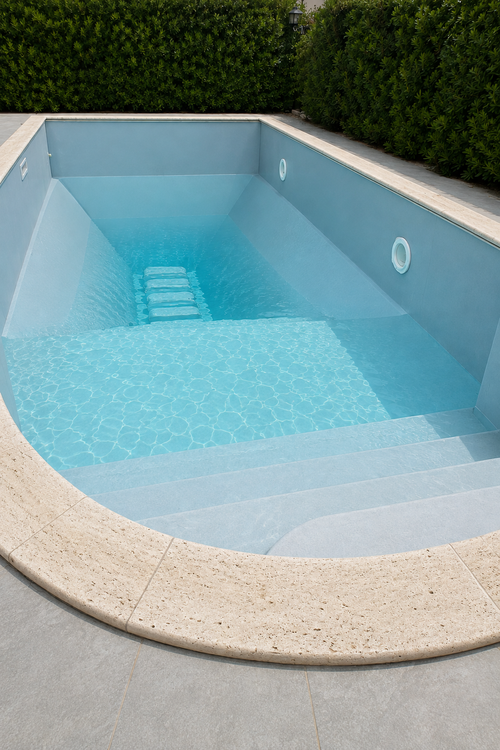 Cantiere CTC — Piscina a sfioro rettangolare — dopo